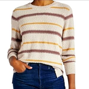 Mason & Belle textured tan striped long sleeve crew neck sweater, size XXL, NWT